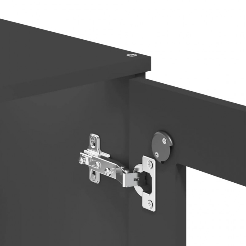 Kredens VIKEN, antracytowy, 80x40x190 cm, lite drewno sosnowe