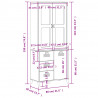 Kredens VIKEN, antracytowy, 80x40x190 cm, lite drewno sosnowe