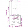 Kredens VIKEN, czarny, 80x40x190 cm, lite drewno sosnowe