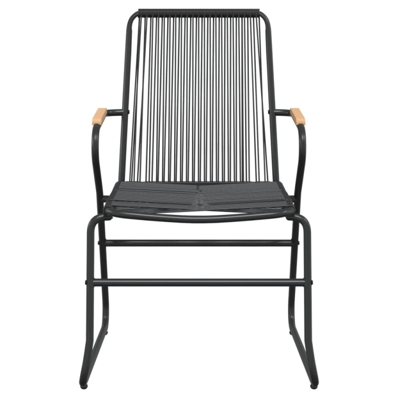 7-częściowy zestaw mebli ogrodowych, czarny, rattan PVC