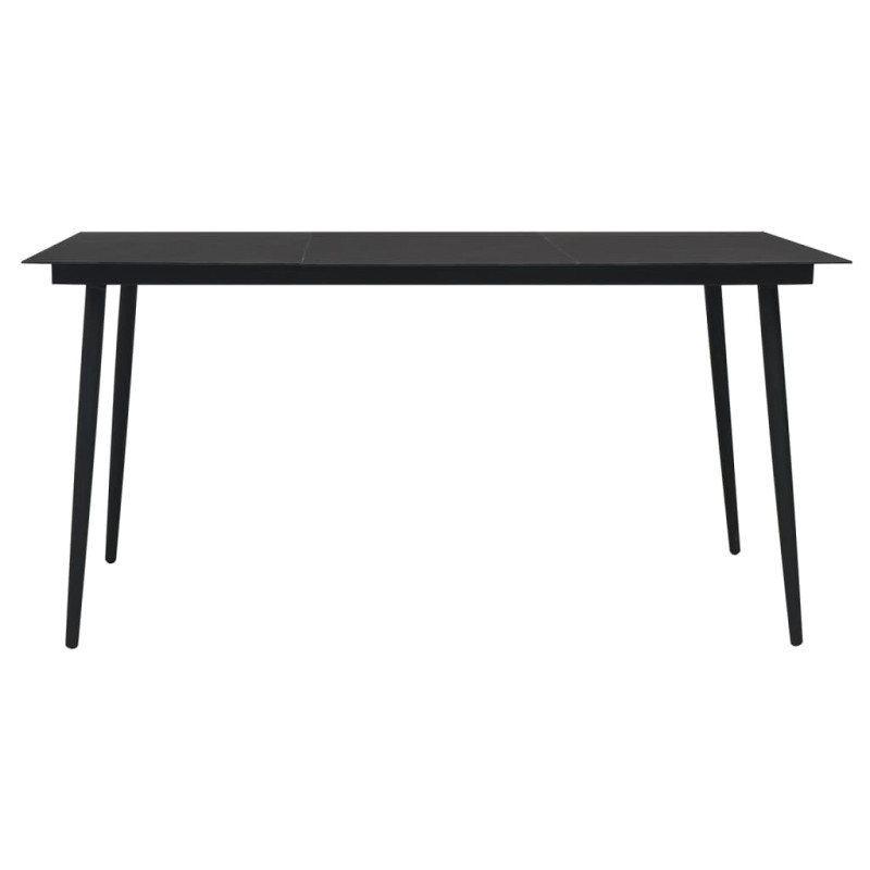 7-częściowy zestaw mebli ogrodowych, czarny, rattan PVC