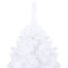 Sztuczna choinka z lampkami i bombkami, biała, 120 cm, PVC