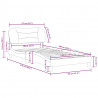 Rama łóżka bez materaca, jasnoszara, 100x200 cm, obita tkaniną