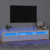 Szafka pod TV z oświetleniem LED, biała z połyskiem195x35x40 cm