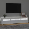 Szafka pod TV z oświetleniem LED, biała z połyskiem195x35x40 cm