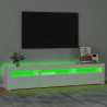 Szafka pod TV z oświetleniem LED, biała z połyskiem195x35x40 cm