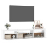 Szafka pod TV z oświetleniem LED, biała z połyskiem195x35x40 cm