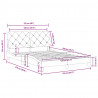 Rama łóżka bez materaca, różowa, 120x200 cm, aksamitna