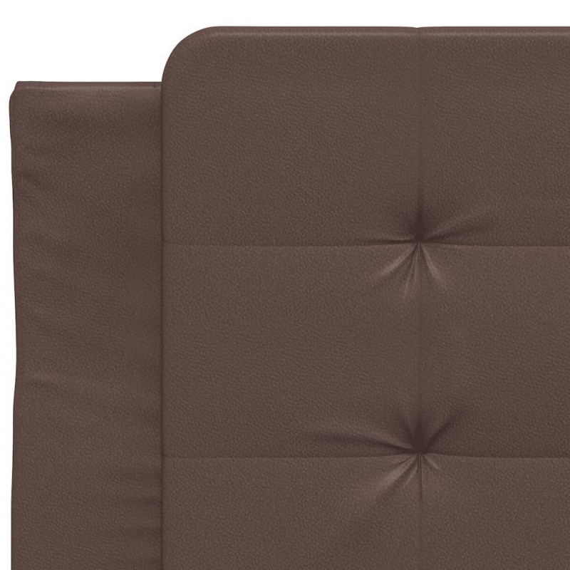 Rama łóżka bez materaca, Zadar, brązowa, 80x200 cm, sztuczna skóra