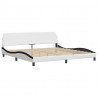 Rama łóżka bez materaca, Zadar, biało-czarna, 200x200 cm, ekoskóra