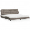 Łóżko z materacem, Hvar, taupe, 200x200 cm, obite tkaniną