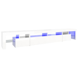 Szafka pod TV z oświetleniem LED, biała, 260x36,5x40 cm