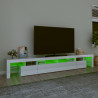 Szafka pod TV z oświetleniem LED, biała, 260x36,5x40 cm