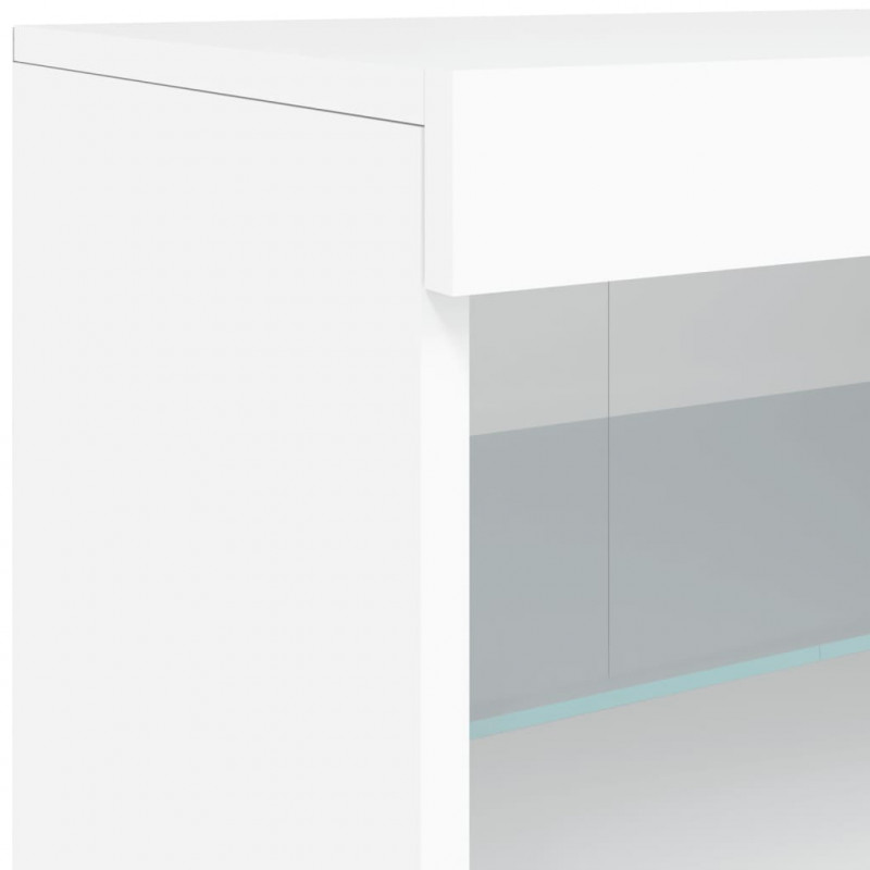 Szafka z oświetleniem LED, biała, 162x37x67 cm