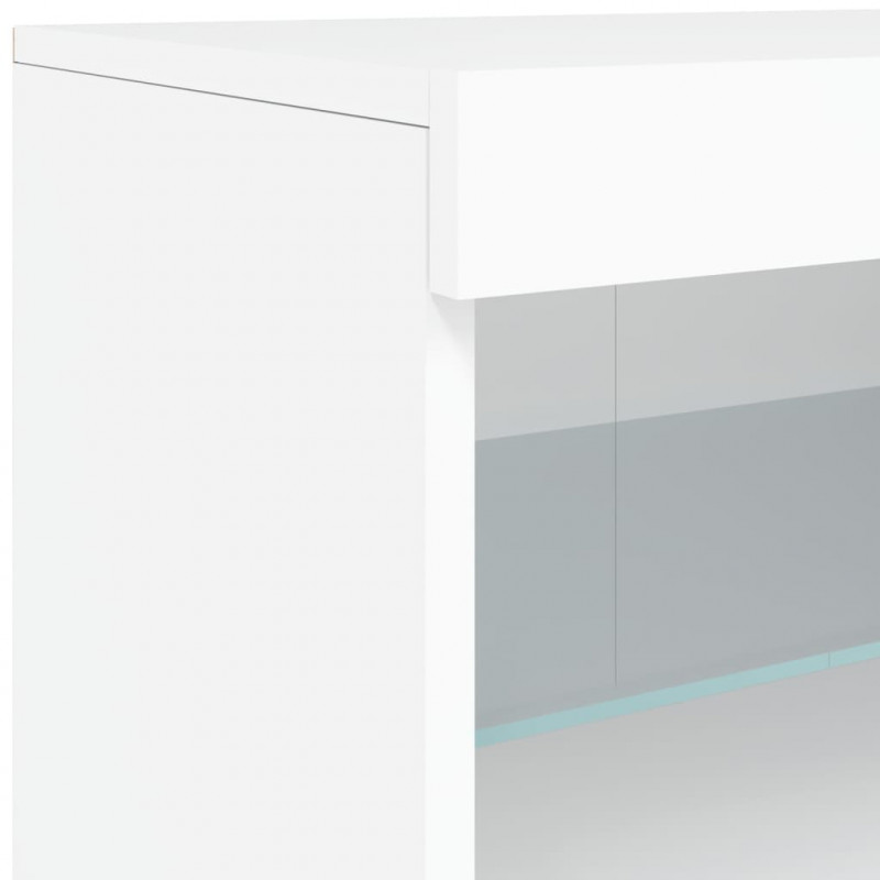 Szafka z oświetleniem LED, biała, 181,5x37x67 cm
