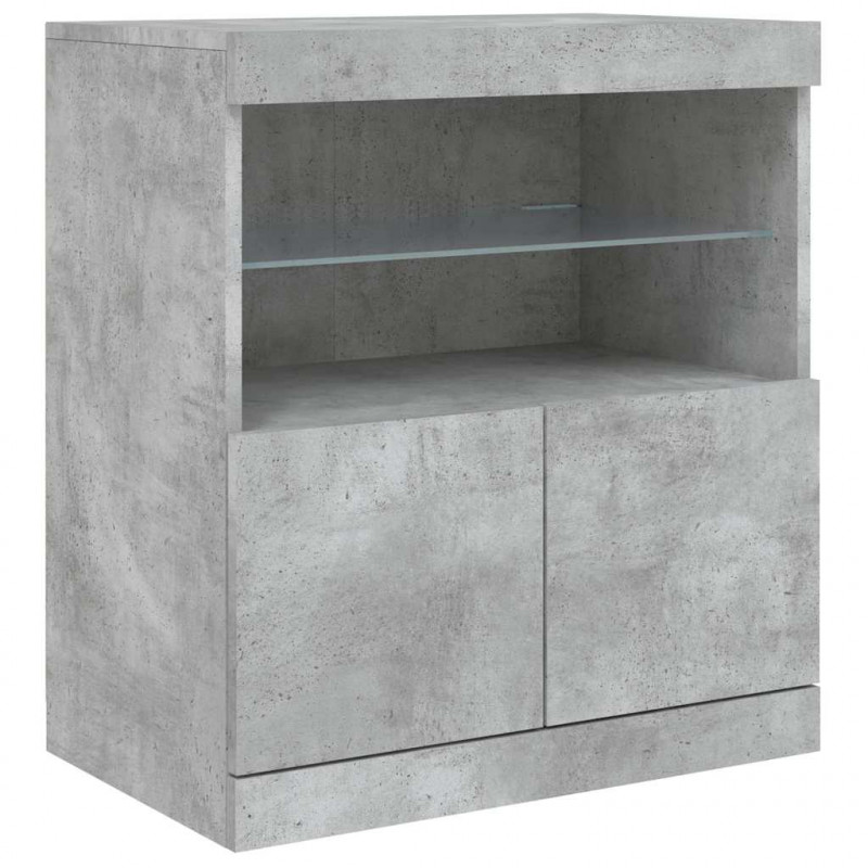Szafka z oświetleniem LED, szarość betonu, 181,5x37x67 cm