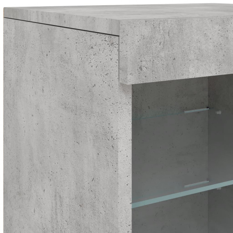 Szafka z oświetleniem LED, szarość betonu, 162x37x67 cm