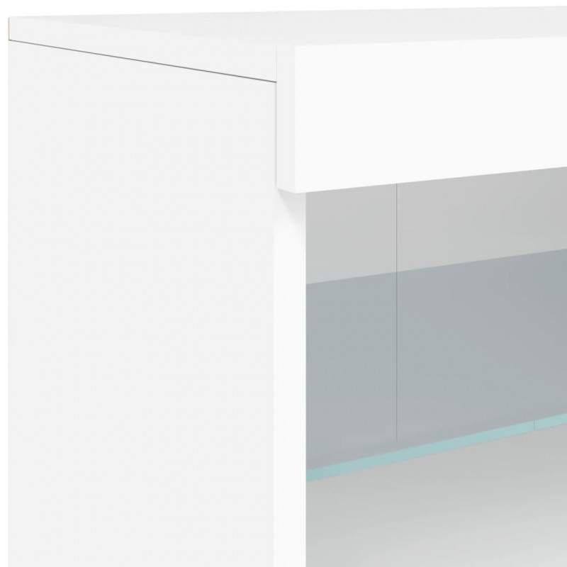 Szafka z oświetleniem LED, biała, 164x37x67 cm