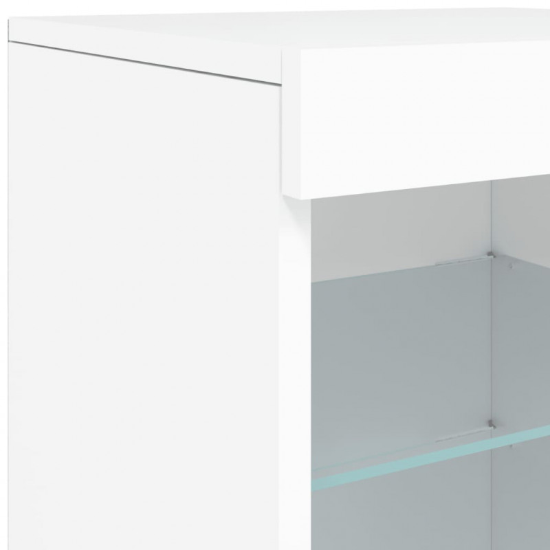 Szafka z oświetleniem LED, biała, 164x37x67 cm