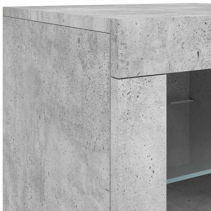 Szafka z oświetleniem LED, szarość betonu, 142,5x37x67 cm