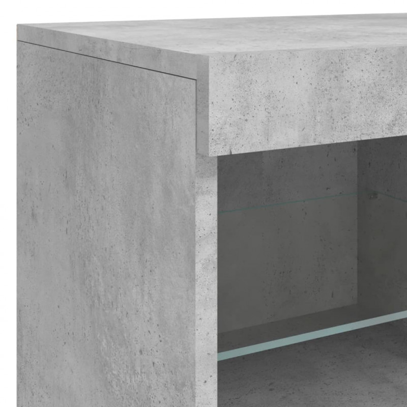 Szafka z oświetleniem LED, szarość betonu, 163x37x67 cm