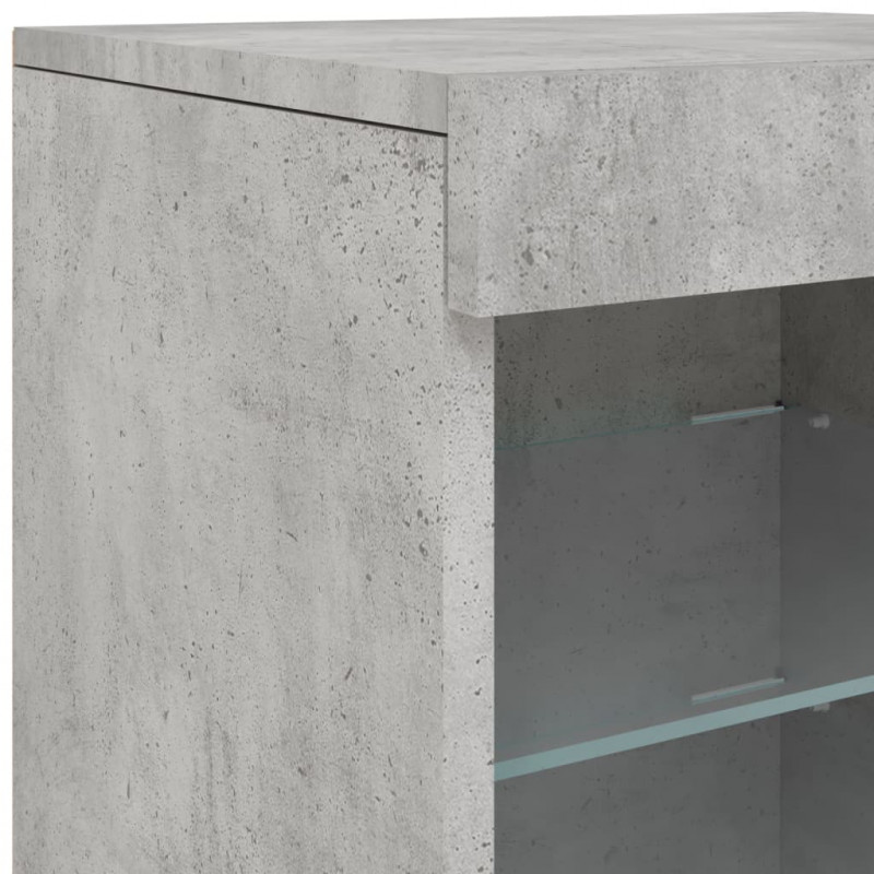 Szafka z oświetleniem LED, szarość betonu, 123x37x67 cm