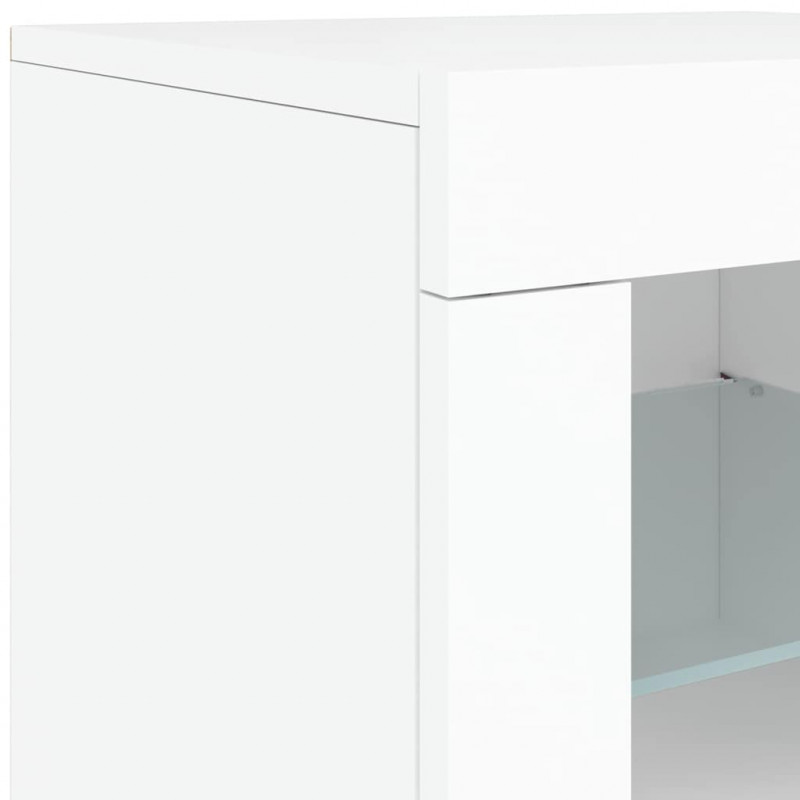 Szafka z oświetleniem LED, biała, 142,5x37x67 cm