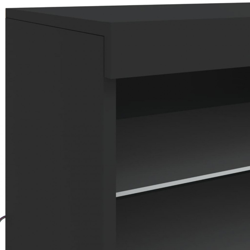 Szafka z oświetleniem LED, czarna, 142,5x37x67 cm