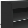 Szafka z oświetleniem LED, czarna, 142,5x37x67 cm