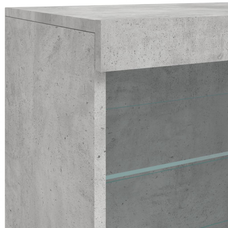 Szafka z oświetleniem LED, szarość betonu, 142,5x37x67 cm