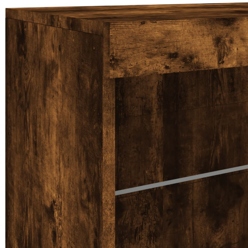 Szafka z oświetleniem LED, przydymiony dąb, 142,5x37x67 cm