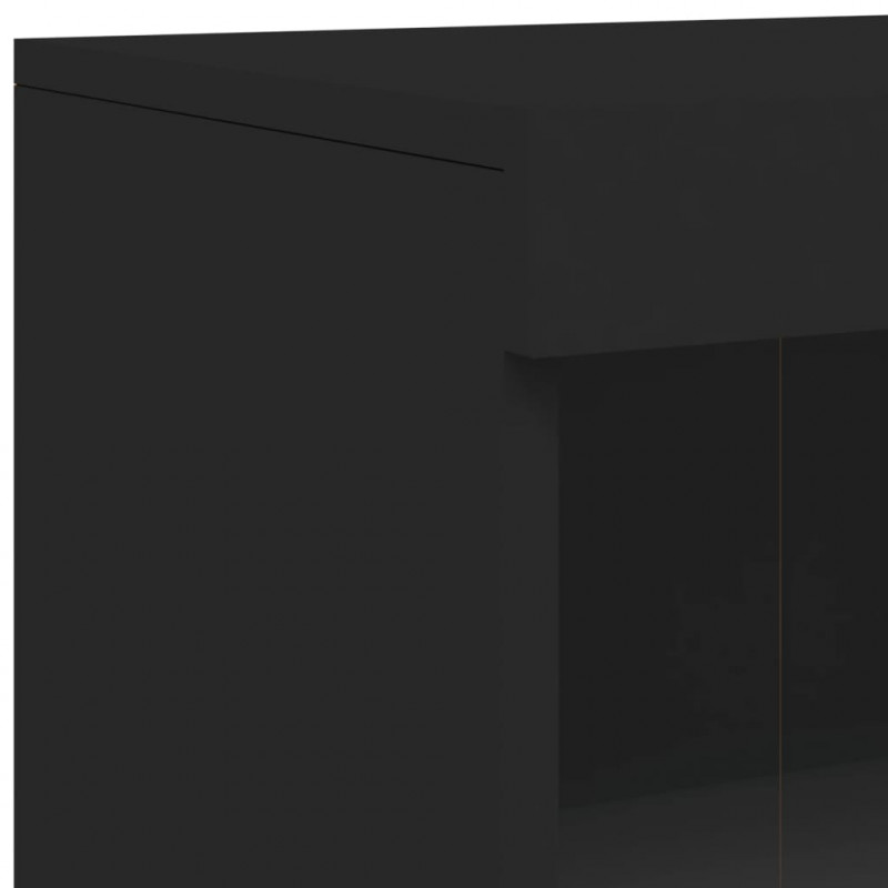 Szafka z oświetleniem LED, czarna, 162x37x100 cm