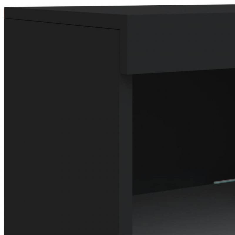Szafka z oświetleniem LED, czarna, 162x37x100 cm