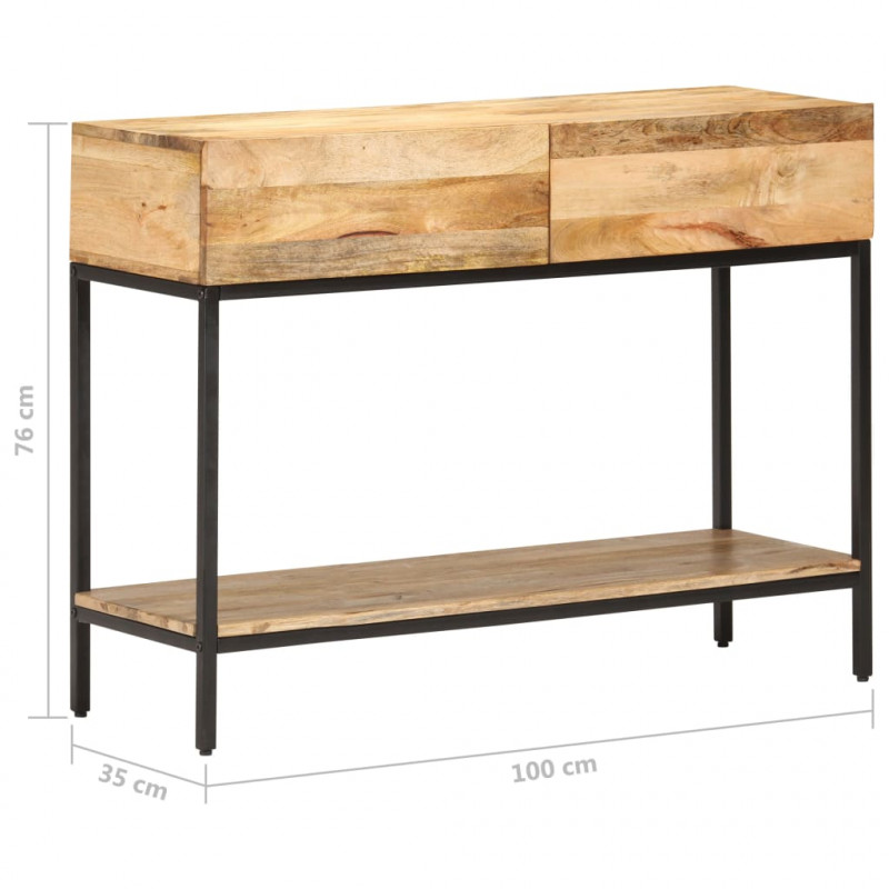 Stolik konsola, 100 x 35 x 76 cm, lite drewno mango