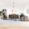 3-cz. zestaw wypoczynkowy Chesterfield, brązowy, sztuczna skóra
