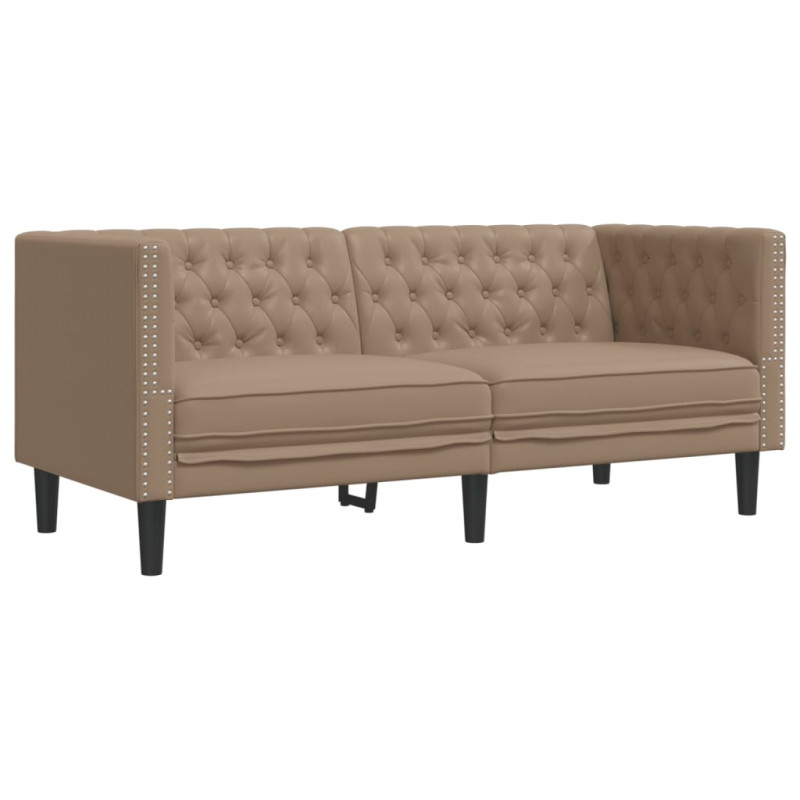 2-cz. zestaw wypoczynkowy Chesterfield, cappuccino, ekoskóra