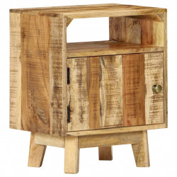 Stolik nocny, 40x30x50 cm, surowe drewno mango