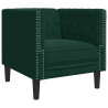 3-cz. wypoczynek Chesterfield z wałkami, ciemnozielony, aksamit