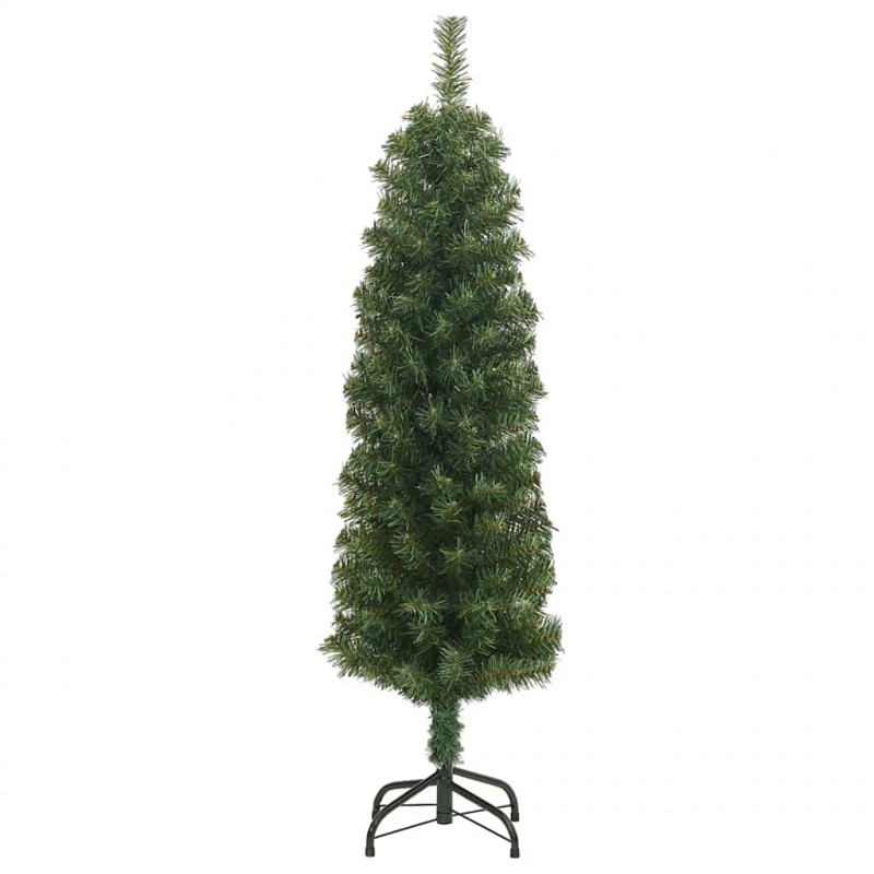 Smukła sztuczna choinka ze stojakiem, zielona, 150 cm, PVC