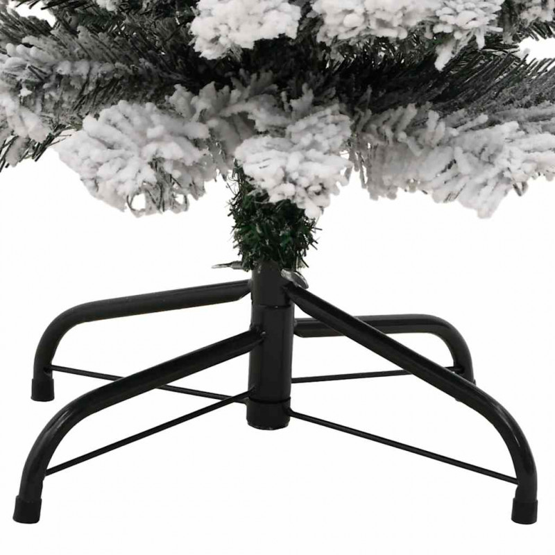 Smukła sztuczna choinka pokryta śniegiem, zielona, 150 cm, PVC