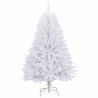 Sztuczna choinka z 150 diodami LED Biały 150 cm PVC i Metal