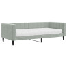 Sofa z materacem do spania, jasnoszara, 90x200 cm, aksamit