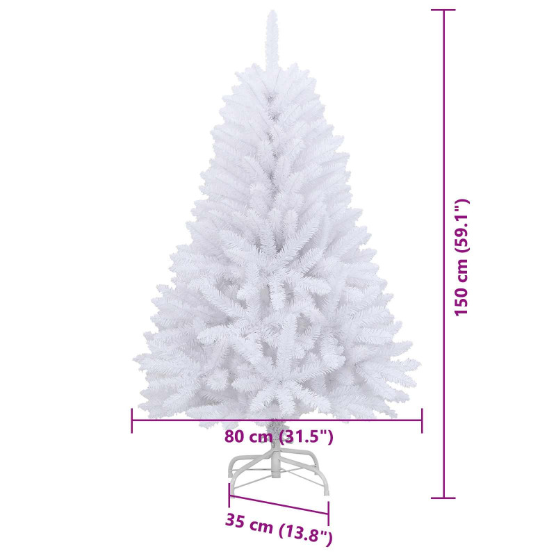 Sztuczna choinka Biały 80 x 80 x 150 cm PVC i Metal