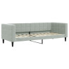 Sofa z materacem do spania, jasnoszara, 90x200 cm, aksamit