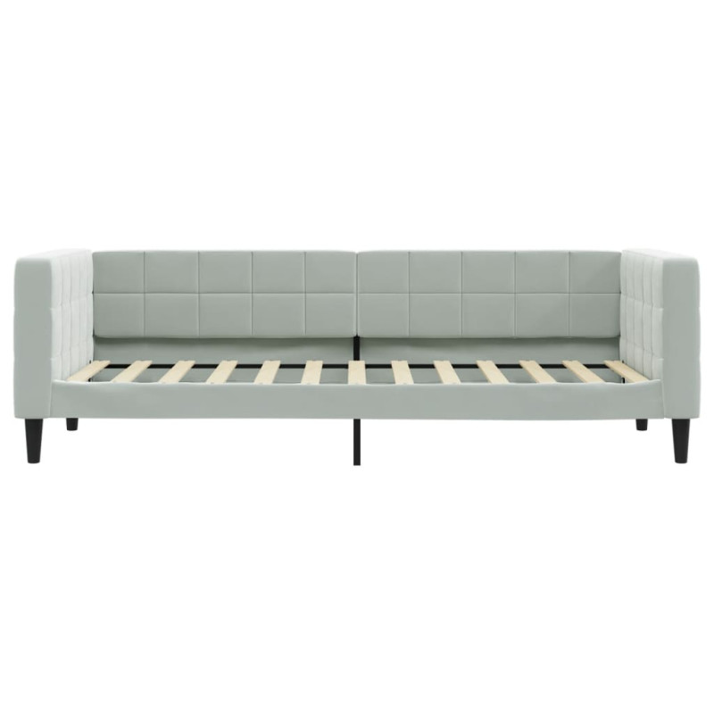 Sofa z materacem do spania, jasnoszara, 90x200 cm, aksamit