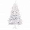 Sztuczna choinka z 300 diodami LED Biały 180 cm PVC i Metal
