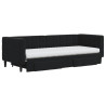 Sofa rozsuwana z szufladami, czarna, 80x200 cm, aksamit