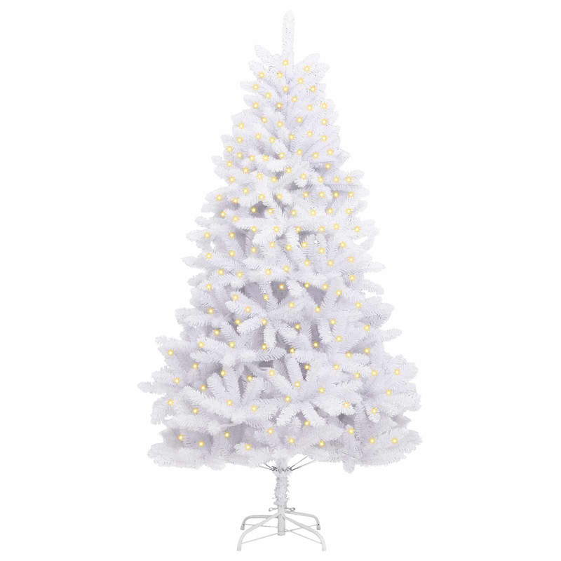 Sztuczna choinka z 300 diodami LED Biały 300 cm PVC i Metal