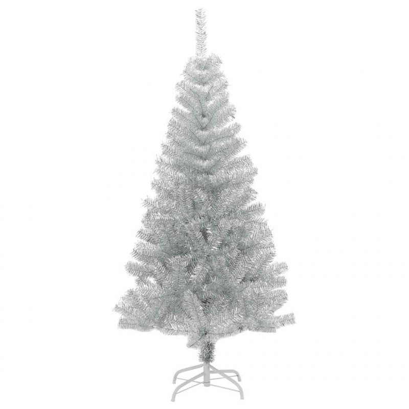 Sztuczna choinka ze stojakiem, srebrna, 150 cm, PET