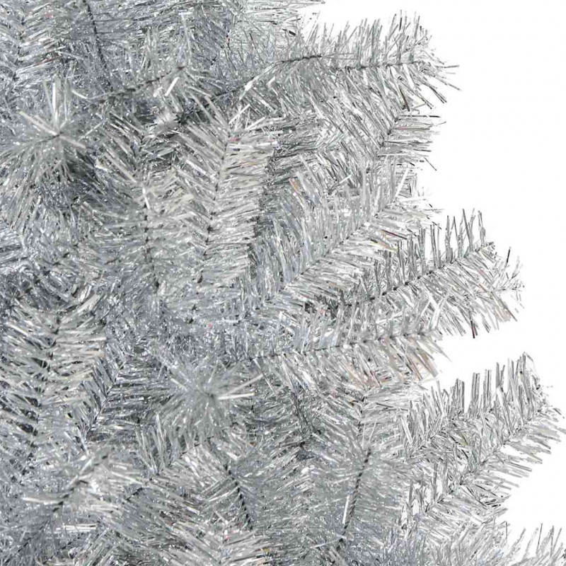 Sztuczna choinka ze stojakiem, srebrna, 150 cm, PET